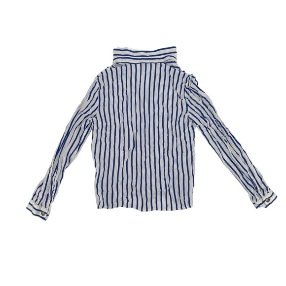 H&M Divided Blue White Striped Collared Long Sleeve Blouse Size Small Women's - Picture 3 of 6